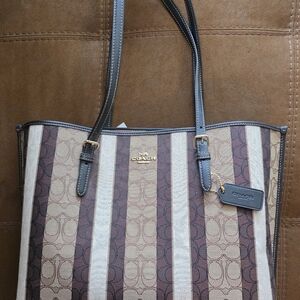 Coach Brown and Cream Tote Bag